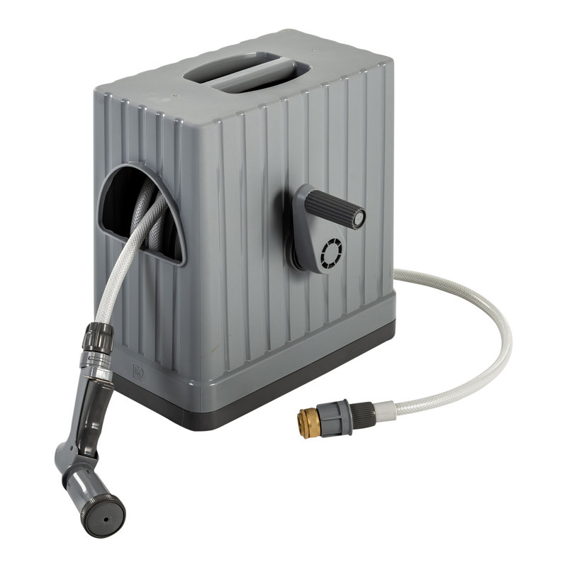 IRIS Plastic Retractable Hose Reel Box with Hose and Nozzle Wayfair.co.uk